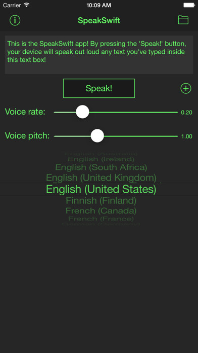 Emulate iPhone app SpeakSwift using MyAndroid