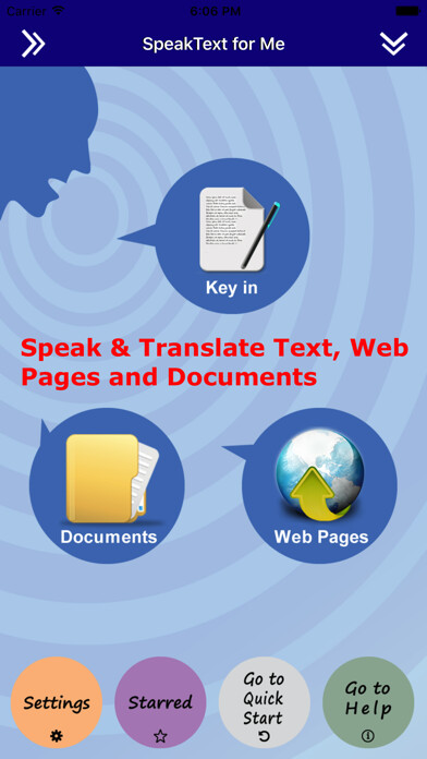 Emulate iPhone app SpeakText Lite using MyAndroid