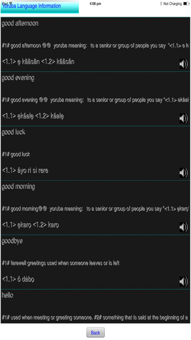 Emulate iPhone app Speak Yoruba Language using MyAndroid