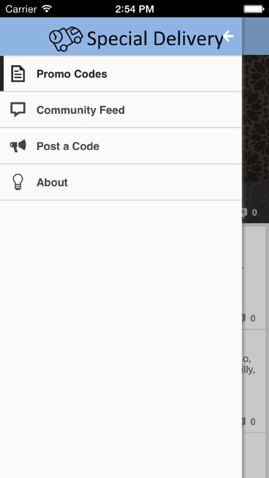 Emulate iPhone app Special Delivery - Promo Codes and Free Credit for The Bouqs, Postmates, Instacart, WunWun, Sprig, Drizly  and more! using MyAndroid