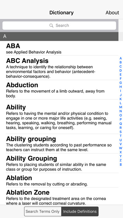 Emulate iPhone app Special Education Dictionary using MyAndroid Emulate iPhone app Special Education Dictionary using MyAndroid