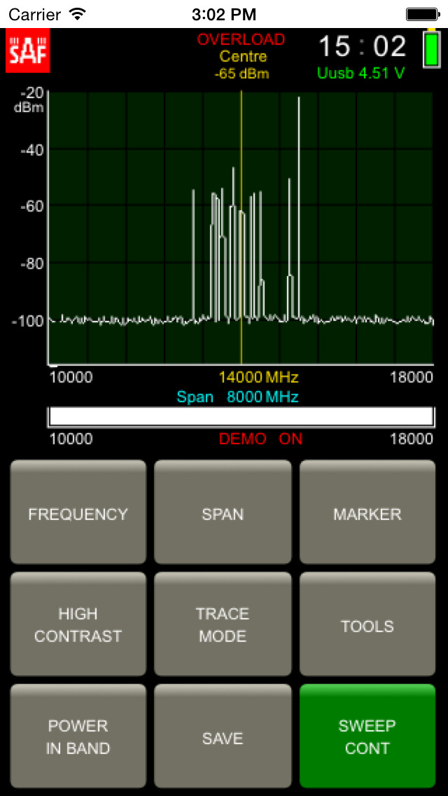 Emulate iPhone app Spectrum Compact Simulator using MyAndroid