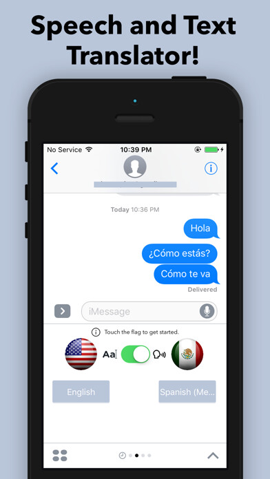 Emulate iPhone app Speech and Text Translator for iMessage using MyAndroid