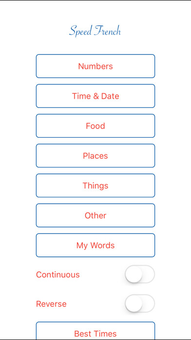 Emulate iPhone app Speed French using MyAndroid