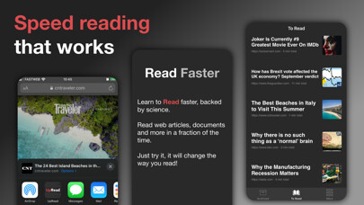 Emulate iPhone app Speed Reader - UpRead using MyAndroid