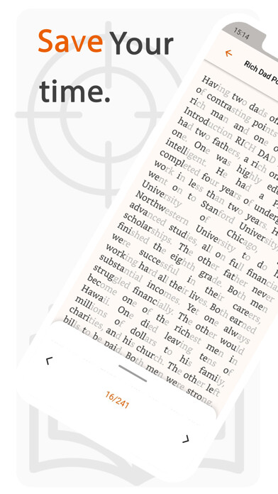 Emulate iPhone app Speed Reading - eBook Reader using MyAndroid