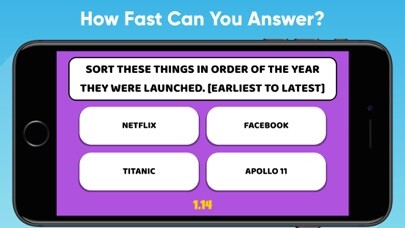 Emulate iPhone app Speed Test Quiz Game using MyAndroid