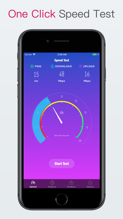 Emulate iPhone app Speed Test – Speed check tool using MyAndroid