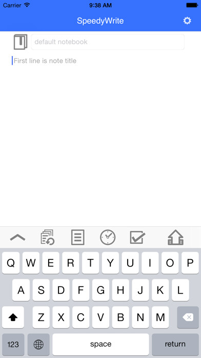 Emulate iPhone app SpeedyWrite - Can quickly writing and append a note for Evernote. using MyAndroid Emulate iPhone app SpeedyWrite - Can quickly writing and append a note for Evernote. using MyAndroid