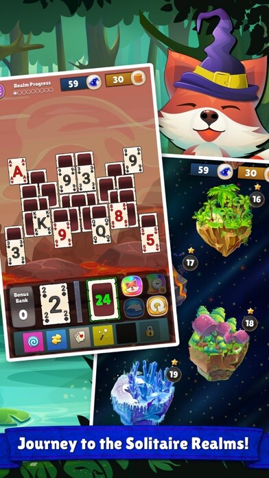Emulate iPhone app Spellbound: Solitaire Realms 2 using MyAndroid