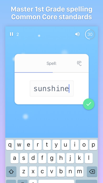 Emulate iPhone app Spelling Ace 1st Grade using MyAndroid