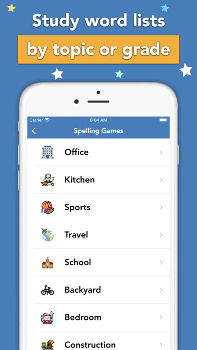 Emulate iPhone app Spelling: Spelling Games using MyAndroid
