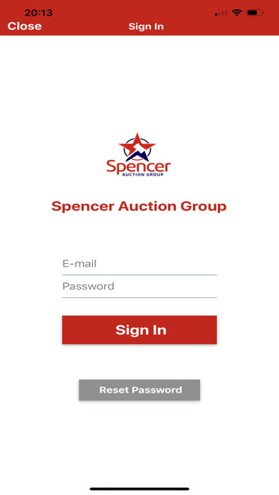 Emulate iPhone app Spencer Auction Live using MyAndroid