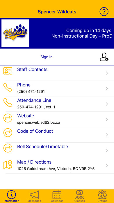 Emulate iPhone app Spencer Wildcats using MyAndroid