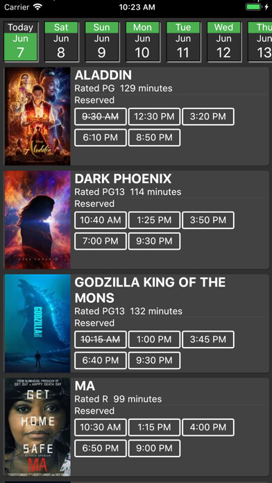 Emulate iPhone app Spicer Cinemas Showtimes using MyAndroid