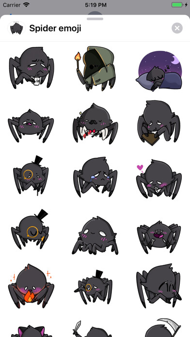 Emulate iPhone app Spider - Emoji and Stickers using MyAndroid