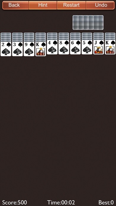 Emulate iPhone app Spider Solitaire Star using MyAndroid
