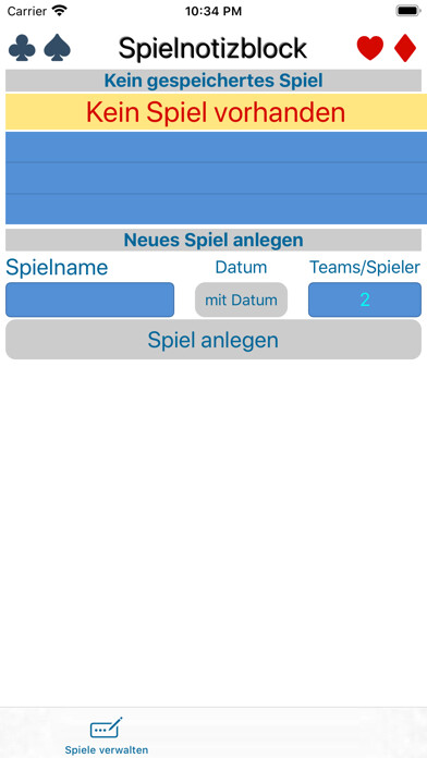Emulate iPhone app SpielNotizBlock using MyAndroid