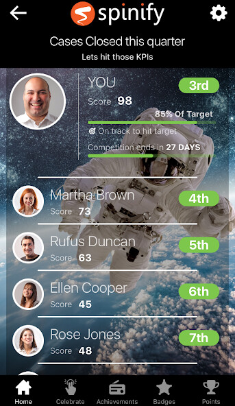 Emulate iPhone app Spinify - Lively Leaderboards using MyAndroid