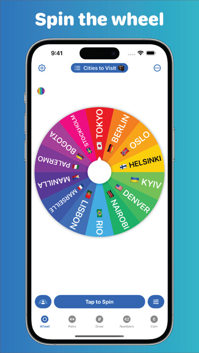 Emulate iPhone app Spin the Wheel -  Pick Me using MyAndroid