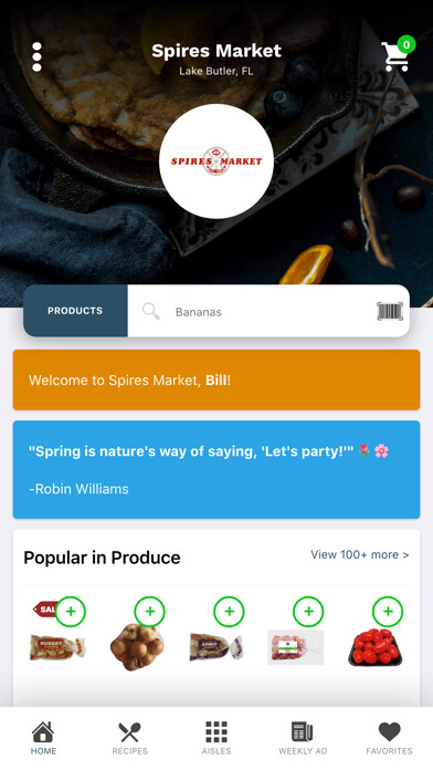 Emulate iPhone app Spires Market using MyAndroid