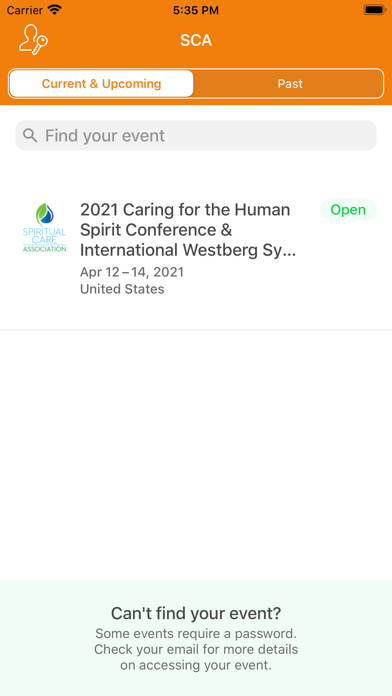 Emulate iPhone app Spiritual Care Association using MyAndroid