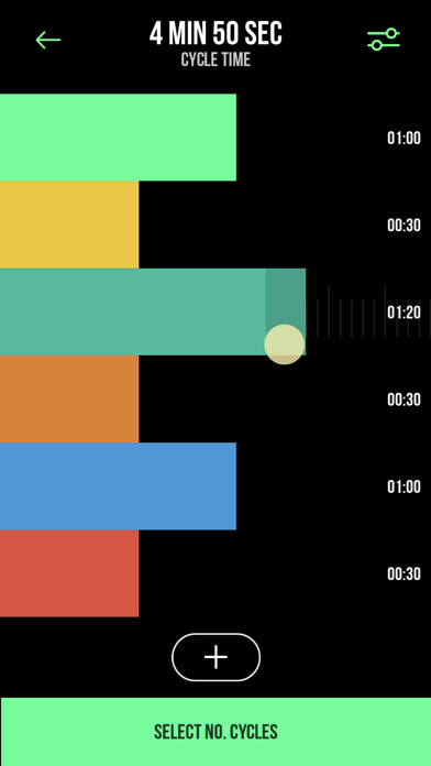 Emulate iPhone app Split - a HIIT interval timer using MyAndroid