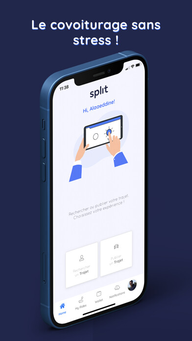 Emulate iPhone app Split - Partagez vos trajets using MyAndroid