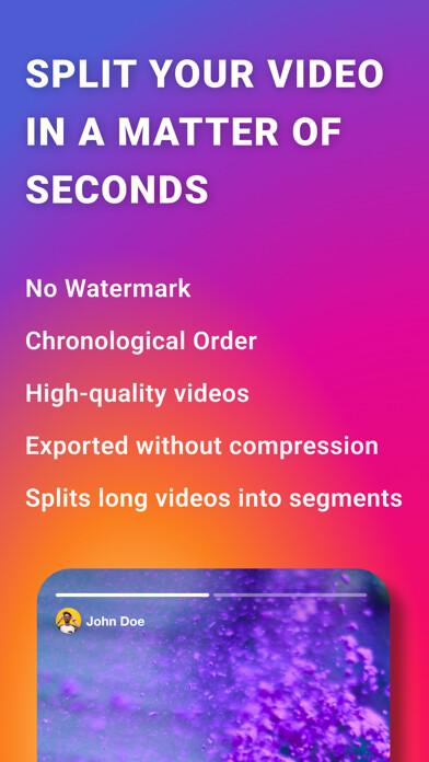 Emulate iPhone app Split video: Make long stories using MyAndroid