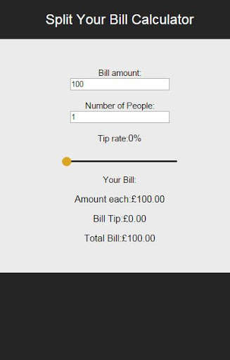 Run android online APK Split Your Bill Calculator from MyAndroid or emulate Split Your Bill Calculator using MyAndroid