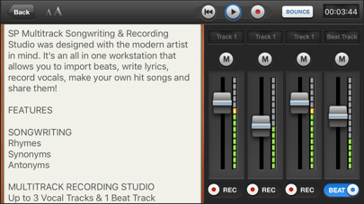 Emulate iPhone app SP Multitrack Songwriting using MyAndroid