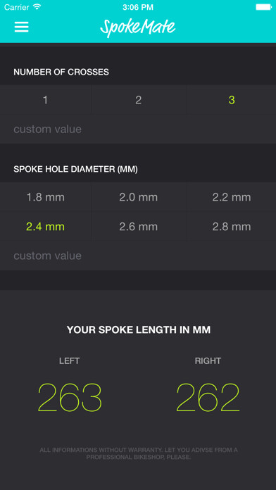 Emulate iPhone app SpokeMate: Spoke-Length Calculator using MyAndroid Emulate iPhone app SpokeMate: Spoke-Length Calculator using MyAndroid