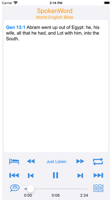 Emulate iPhone app SpokenWord Audio Bible using MyAndroid