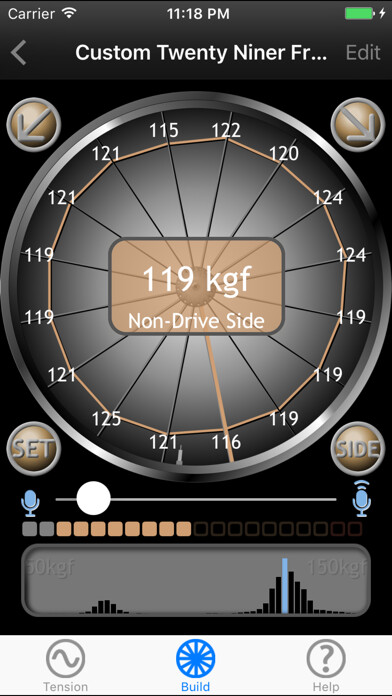 Emulate iPhone app Spoke Tension Gauge using MyAndroid