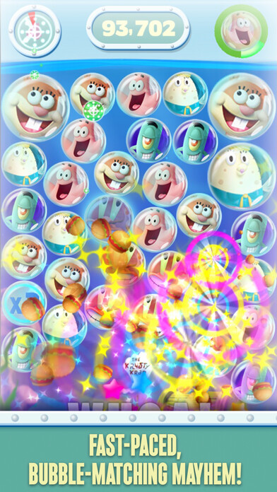 Emulate iPhone app SpongeBob Bubble Party using MyAndroid