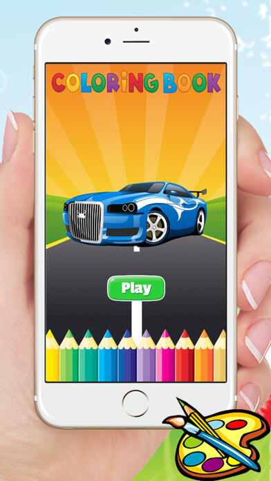 Emulate iPhone app Sport Car Coloring Book Drawing Vehicles for Preschool Boys using MyAndroid