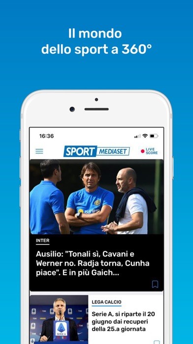 Emulate iPhone app SportMediaset using MyAndroid