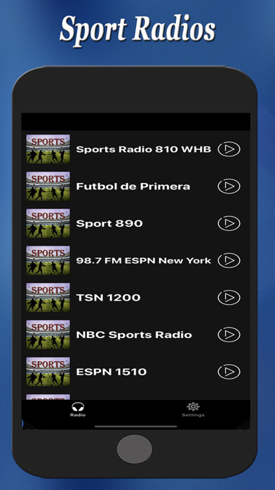 Emulate iPhone app Sport Radios using MyAndroid