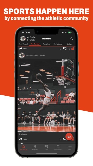 Emulate iPhone app Sports Thread using MyAndroid
