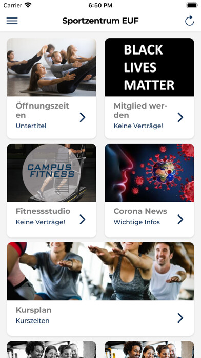 Emulate iPhone app Sportzentrum EUF using MyAndroid Emulate iPhone app Sportzentrum EUF using MyAndroid