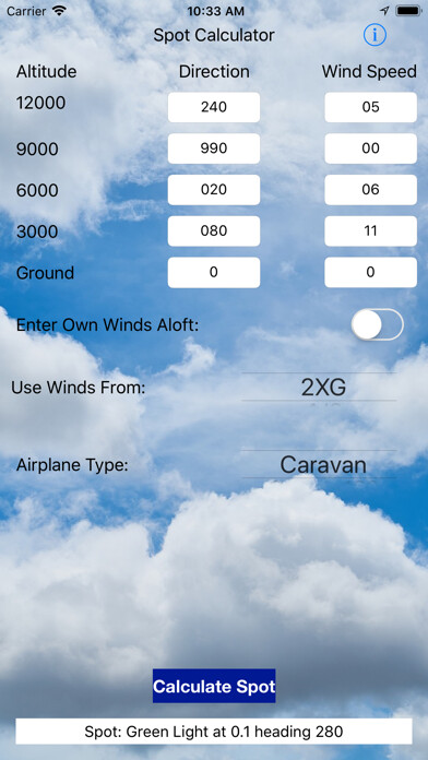 Emulate iPhone app Spot Calculator using MyAndroid