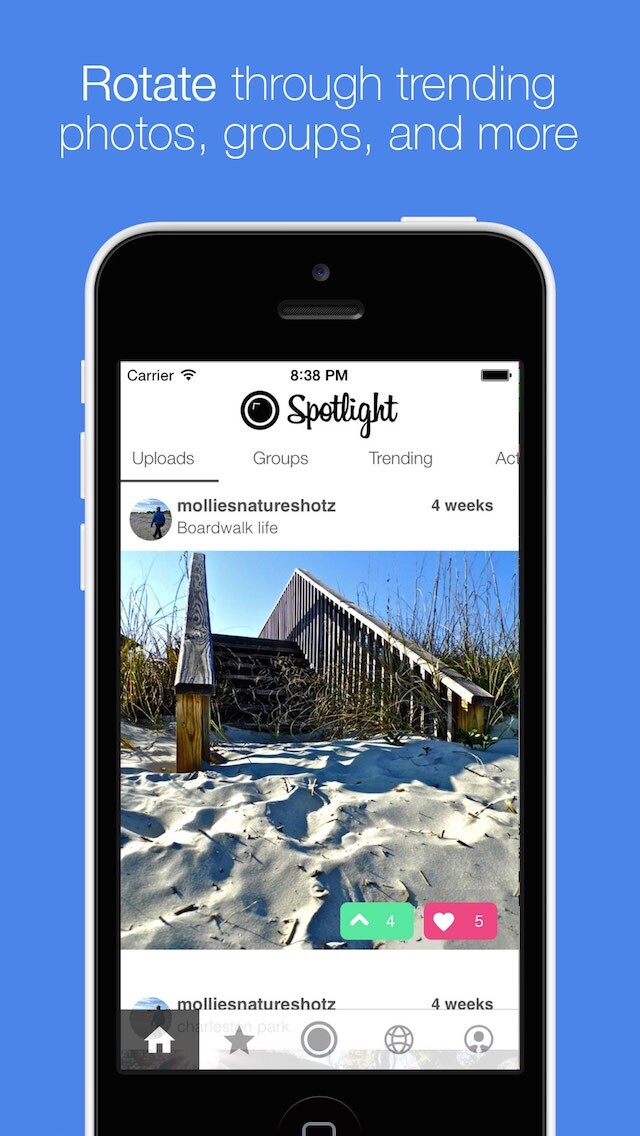 Emulate iPhone app Spotlight - Photography Community using MyAndroid
