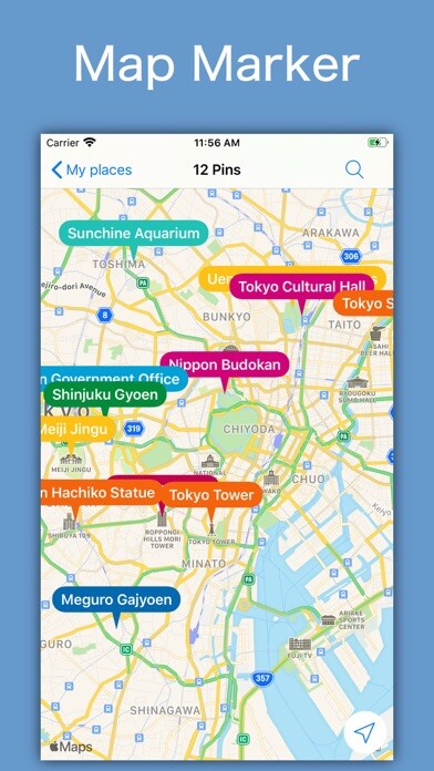 Emulate iPhone app SpotNote - My Map Marker using MyAndroid