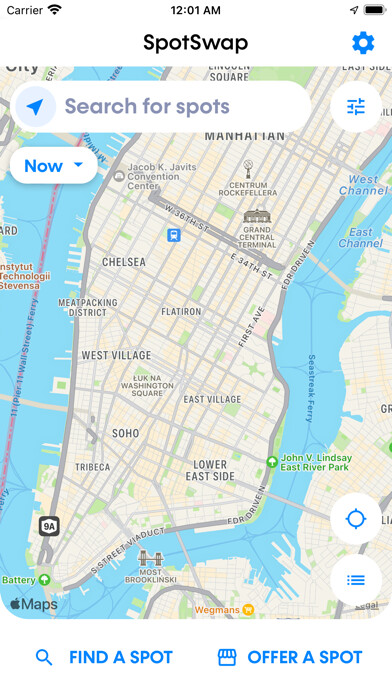 Emulate iPhone app SpotSwap: On-Street Parking using MyAndroid