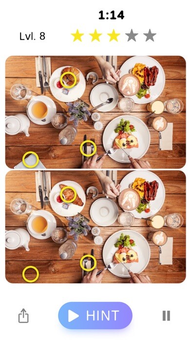Emulate iPhone app Spot the Difference: Find 5 using MyAndroid