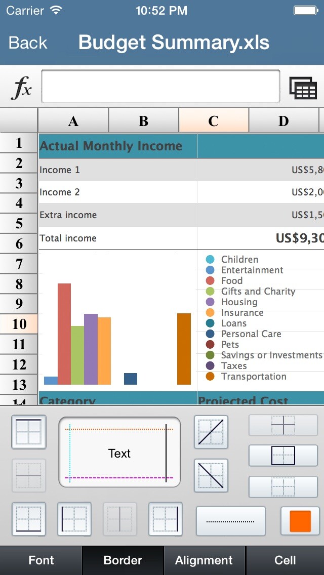 Emulate iPhone app Spreadsheets - For Excel Format using MyAndroid Emulate iPhone app Spreadsheets - For Excel Format using MyAndroid