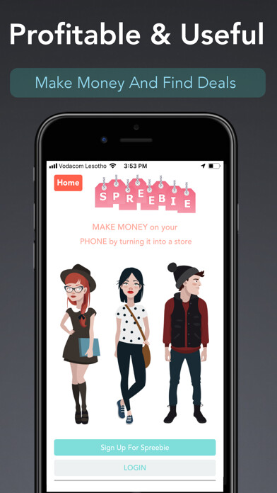 Emulate iPhone app Spreebie - Store On Your Phone using MyAndroid