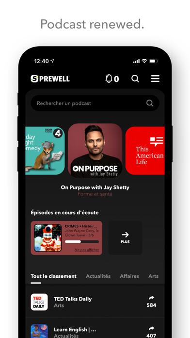 Emulate iPhone app Sprewell Podcast using MyAndroid