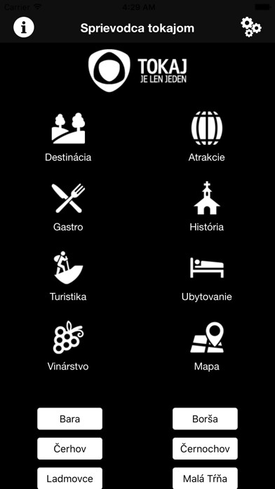 Emulate iPhone app Sprievodca Tokajom using MyAndroid