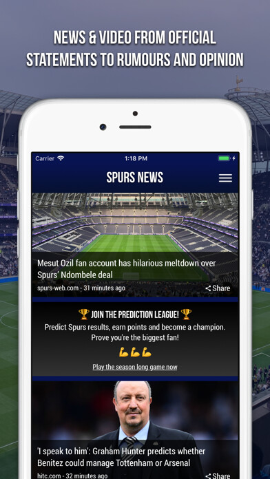 Emulate iPhone app Spurs News App using MyAndroid